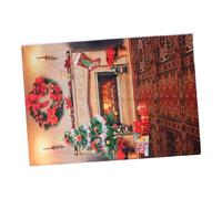 KONTONTY Décoratif Arrière-Plan Photographique avec Cheminée Rétro Et Couronne De Sapin pour Capturer des Souvenirs Festifs