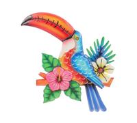 KONTONTY Décoration Murale Fer De Toucan Artisanat Animal Pour Décor Intérieur Et Extérieur Élégante Figurine De Toucan à Suspendre Idéale Pour Salon Et Jardin