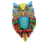 KONTONTY Décoration Murale Hibou en Fer Bleu, Sculpture Colorée Robuste pour Salon et Chambre, Décoration Suspendue Simple et Polyvalente