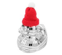 KONTONTY décorations de Noël Boule Lumineuse Boule Disco Mini Boules Disco Boule de lumière Jolies Boules Disco en Forme de Canard Boules à facettes Mousse Silver