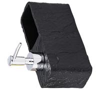 KONTONTY Distributeur de Lotion pour Vaisselle et Mains en Résine Noire Imitation Pierre, Flacon-pompe Rechargeable avec Porte-éponge Intégré, la Cuisine et Salle de Bain, 1 Pièce