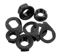 KONTONTY Écrous D’Essieu Fixes pour Vélo 8 Pièces Kit de Rondelles de Sécurité Antidérapantes Capuchons Écrous à Bride M8 et M10 en Fer Résistants à la Rouille Accessoires Vélo pour