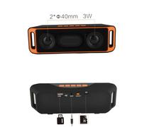 KONTONTY Enceinte Portable Mini Subwoofer Stéréo USB Orange Haut Parleur Compact avec Microphone Intégré et pour Téléphone et Ordinateur Audio