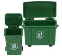KONTONTY Ensemble 2 Pièces Poubelles Miniatures Décoratives pour Maison de Poupée, Plastique Solide, Modèle Réaliste pour Micro-paysages, Accessoires Décor pour Bureaux et Scènes