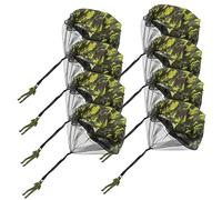 KONTONTY Ensemble de 8 Parachutes à pour Garçon et Filles Jouets d'Extérieur Amusants Parachute en Matériaux Activités de Plein Air d'anniversaire
