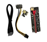 KONTONTY Extension Pcie Professionnelle pour Minage Adaptateur 6 Contacts, Alliage D'aluminium, Câble Pci-e 1x vers 16x Facile à Connecter, pour Crypto-Monnaie