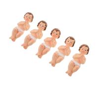 KONTONTY Figurine de en Résine Mini Statue Décoration Religieuse Maison Détails Complexes Garçon et Accessoire de Noël 5 Pièces