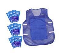 KONTONTY Gilet Rafraîchissant Extérieur avec Poches Froides Remplaçables Gilet de Refroidissement Polyester pour Protection la Chaleur et Confort