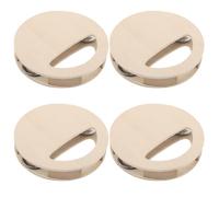 KONTONTY Kit de 4 Hochets en Bois Non Peint pour Garçon et Filles - Jeu D’éveil Sensoriel Montessori - Instrument à Percussion Ronde - Bricolage DIY Créatif pour Bébés - Activité Manuelle