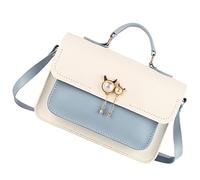 KONTONTY Kit De Fabrication De Paquet En Cuir Pu Diy Pour Femmes Grand Format Blanc Et Bleu Matériel De Paquet Tressé Accessoires Pour à Bandoulière Projet Manuel Créatif Présent Personnalisé