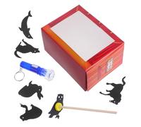 KONTONTY Kit Marionnettes D'ombres Chinoises DIY Garçon et Filles Petit Format Jeu Éducatif Créatif Théâtre D'ombres Traditionnel Jeu D'histoires Interactif 1 Set Lampe Couleur Aléatoire