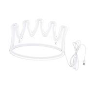 KONTONTY Lampe Néon de Table Couronne Lumineuse LED Plastique, Veilleuse Décorative Ambiance Chambre, Éclairage Fantaisie Léger pour Fête et Usage Quotidien, Enseigne Lumineuse Décorative au Néon