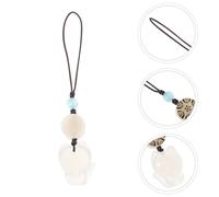 KONTONTY Lanière Décorative pour Téléphone de Renard Blanc Pendentif Délicat en Jade Chaînette Fine Compatible Smartphone Trou Suspendre Accessoire pour Portable et Appareil Photo