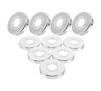 KONTONTY Lot De 10 Brides Murales Décoratives Pour Plomberie Brides De Tuyau D & #39; Eau Rosaces De Plaque De Recouvrement Abs Argenté