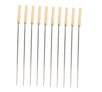 KONTONTY Lot de 10 brochettes de barbecue de avec manche en bois pour griller des brochettes et cuire des brochettes