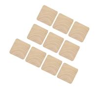 KONTONTY Lot de 10 Socles en Bois Carré 4x4x1,2 Cm Base de Tampon Soi-même Naturel Lisse pour Scrapbooking Artisanat Créatif Décoration DIY Noël