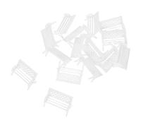 KONTONTY Lot de 15 Chaises De Parc Lampadaire Maison Miniature Meubles Miniatures Décoration De Noël Bancs Miniatures pour Jardin De Fées Banc pour Poupées Micro Banc en Vrac Abs