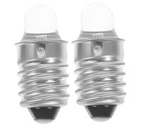 KONTONTY Lot De 2 Ampoules Led Miniatures 3 v Pour Lampe De Poche, Remplacement Solide En Verre Et Métal, Éclairage Stable Pour Circuits Et Bricolage Éducatif