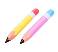 KONTONTY Lot de 2 Crayons Gonflables Géants en PVC 70 CM Jaune et Rose Accessoires Gonflables pour Décoration de Fête D’Anniversaire Salle de Classe et Kermesse Scolaire