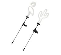 KONTONTY Lot De 2 Lampes Solaires Jardin Décor De Cactus Et Oiseau Tropical Sur Piquet, Éclairage Extérieur Néon Solaire Couleur Multicolore, Décoration Terrasse Et Pelouse