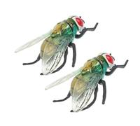 KONTONTY Lot de 2 Mouches Factices en Plastique Réaliste Jouets Éducatifs pour Garçon et Filles Figurines D’Insectes Volants pour Farces Halloween et Décorations Modèles Détaillés et
