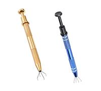 KONTONTY Lot De 2 Pinces à 4 Griffes En Acier Inoxydable Couleur or Et Bleu Pour Attrape-diamants Et Perles, Ramasseur Professionnel Pour Bijoutiers, Fabrication Artisanale, Usage Précision Bijouterie