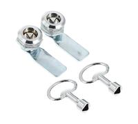 KONTONTY Lot de 2 Sets de Verrous Triangulaires en Alliage Zinc Robuste pour Armoire Électrique, Serrure de Boîte de Distribution Sécurisée Clé, Protection Anticorrosion pour Coffret