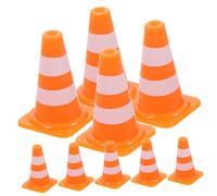KONTONTY Lot de 20 Mini Cônes de Signalisation et Barrières de Circulation Orange pour Garçon et Filles, Jouet Cognitif Éducatif Thème Route, Compact et Léger pour Apprentissage Code Route