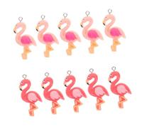 KONTONTY Lot De 20 Pendentifs Décoratifs En Forme De Flamant Rose Pour Boucles D'Oreilles Bijoux Style Breloques Animaux Breloques En Résine Design Flamant Rose