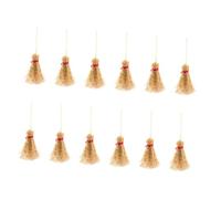 KONTONTY Lot de 25 Mini Balais de Sorcière Décoratifs pour Maison de Poupée, Tissés la Main, 4,5 X 9 Cm, Accessoires Halloween pour Décoration Miniature, Jouets Créatifs et Décoratifs