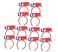 KONTONTY Lot De 3 Bandeaux Et Bandeaux Pour La Fête De Lindépendance Des États-unis Accessoires Pour Femmes Et Hommes 4 Pièces X 3