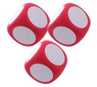 KONTONTY Lot de 3 Dés en Mousse Effaçables à Sec 6 CM Rouges Cubes Pédagogiques Vierges Réutilisables pour Classe Bricolage et Jeux Éducatifs Interactifs