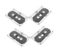 KONTONTY Lot De 4 Cassettes Audio Vierges 30 avec Boîtier Rigide Transparent, Bandes D'enregistrement Faible Bruit pour Musique, Enseignement Et Enregistrement Portable, Style Rétro DIY
