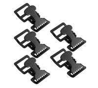 KONTONTY Lot de 5 Pinces à Sangle Épaisses 2 Mm, Largeur 27 Mm, Boucle de Fixation en Fer Noire, Boucle à Dégagement Latéral, Accessoires pour Sangles et Équipements de Plein Air