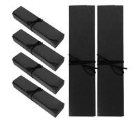 KONTONTY Lot de 6 Boîtes à Truffes Noires 24X55X35 CM Coffret Présent 6 Compartiments Emballage Chocolat Boîte à Macarons pour Bonbons et Chocolats Raffinés