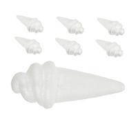 KONTONTY Lot de 7 Cônes en Polystyrène Blanc Mousse Artisanale pour Décoration Créative, Bricolage DIY, Fête et Noël, Léger et Réutilisable, Fournitures Artistiques Polyvalentes