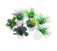 KONTONTY Lot de 7 Mini Plantes en Pot Modèle Bonsaï de Simulation pour Loisirs Créatifs, Décor Maison de Poupée, Assortiment Varié de Mini Plantes Artificielles Réalistes