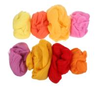 KONTONTY Lot de 8 Bandes de Laine à Feutrer à L’Aiguille 10G Chacune Laine Cardée Naturelle Colorée pour Loisirs Créatifs Kit DIY Feutrage pour Projets Artisanaux Parents-Garçon et