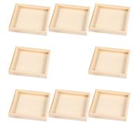 KONTONTY Lot De 8 Plateaux en Bois Brut pour Puzzles 3D à 9 Cubes, Supports Empilables, Organiseurs De Rangement pour Loisirs Créatifs, Adaptés Aux Garçon Et Filles Et Activités à Domicile