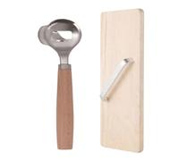 KONTONTY Machine à Nouilles Maison en Acier Inoxydable avec Poignée Isolante et Planche en Bois, Coupeur de Pâtes Rapide pour Cuisine Maison et Fournitures de Restaurants