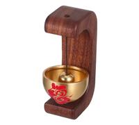 KONTONTY Magnetic Wooden Doorbell with Brass Bell Easy Installation Vintage Wind Chime for Front Door Porch Garden Audible Alert for Home and Office