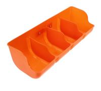 KONTONTY Mangeoire Pour Porcs Robuste à Plusieurs Compartiments Pour Alimentation En Extérieur 4 Trous Orange Pour Porcelets - Facile à Monter Utiliser