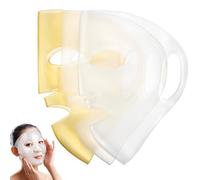 KONTONTY Masque facial en silicone 3D réutilisable 3 pièces, hydratant visage, crochets d'oreille, pour spa, anti-glisse