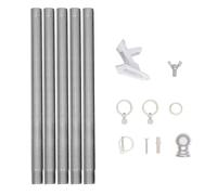 KONTONTY Mât de Drapeau Acier Inoxydable avec Support Rotatif Kit Complet Extérieur avec Base Aluminium Fixation Pratique pour Mât de Drapeau et Poteau Linge Extérieur Couleur Aléatoire