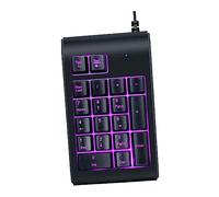 KONTONTY Mini Clavier Numérique USB Rétroéclairé 3 Couleurs Mécanique Compact pour Ordinateur Portable Usage Professionnel Voyage Noir