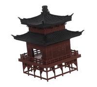 KONTONTY Miniature Pavilion Model Chinese Architecture Sculpture for Aquarium and Garden Decor Detailed Chinese Figure Statue for Indoor Bonsai Ornament and Fish Tank Display