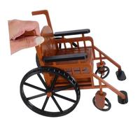 KONTONTY Miniature Wheelchair Dollhouse Medical Equipment Realistic Doll Toy with Crutch Set for Bjd Dolls Role Playing and Collectors