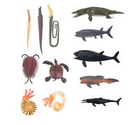 KONTONTY Modèle D’Animaux Marins Préhistoriques Miniatures 12 Pièces en Plastique Solide pour Jeux Éducatifs Garçon et Filles et Décoration de Bureau Figurines Réalistes D’Animaux Marins