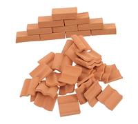 KONTONTY Modèle de Briques Miniatures 80Pcs Accessoires de Construction Garçon et Filles Tuiles de Toit en Terre Cuite DIY Micro-Paysage pour Bricolage et Décoration