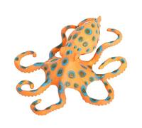 KONTONTY Modèle de Pieuvre Artificielle Réaliste en Plastique, Figurine Décorative Bleu Anneau, Taille Petite, Ornement Marin Éducatif pour Chambre et Jardin, Animal Marin Miniature